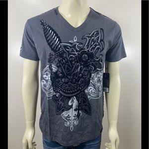 Rebel Spirit Crossed Swords Charcoal Gray Shirt